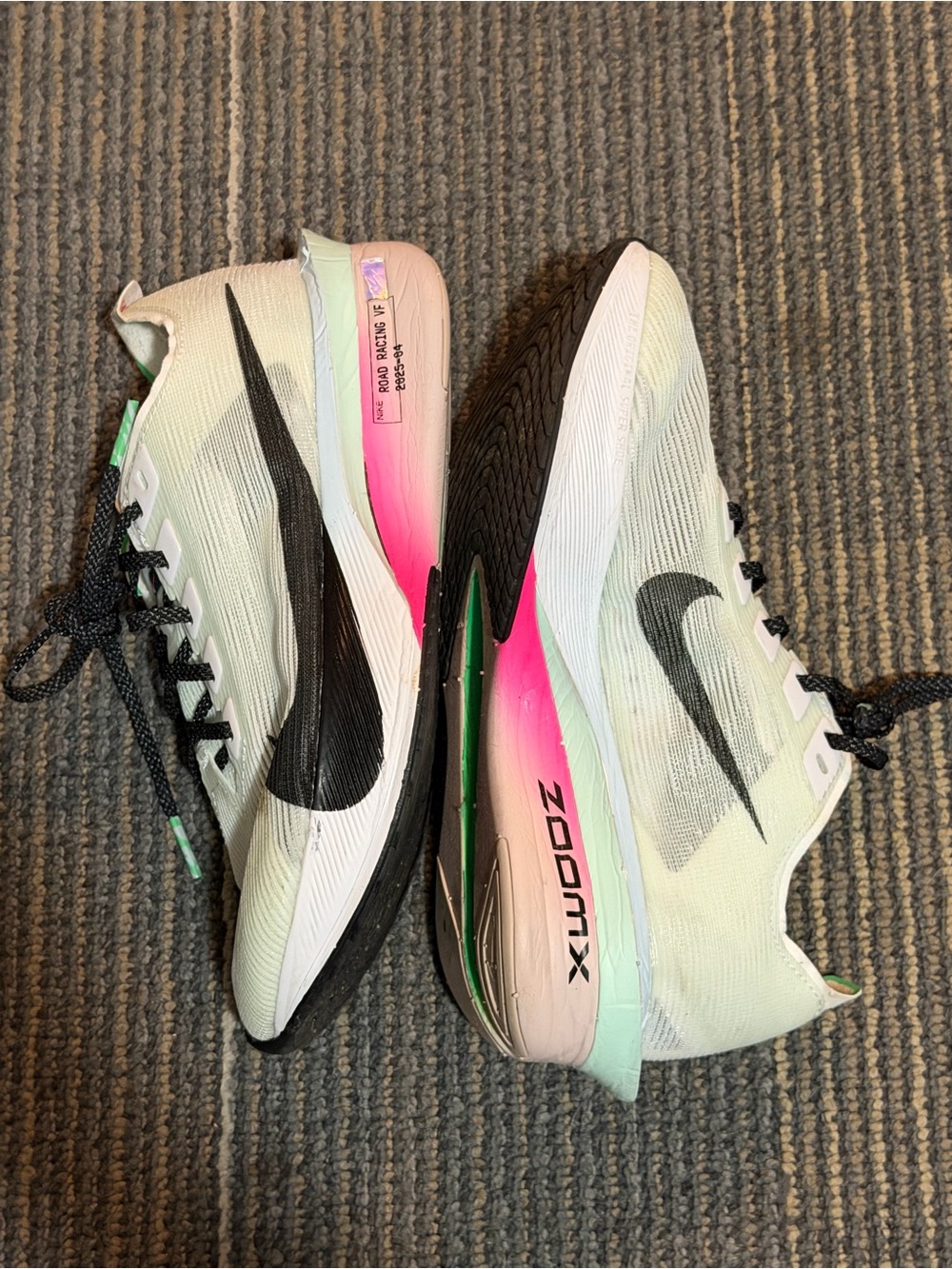 Nike Women’s ZoomX Running Shoes - Mint with Black Swoosh and Pink Accent
